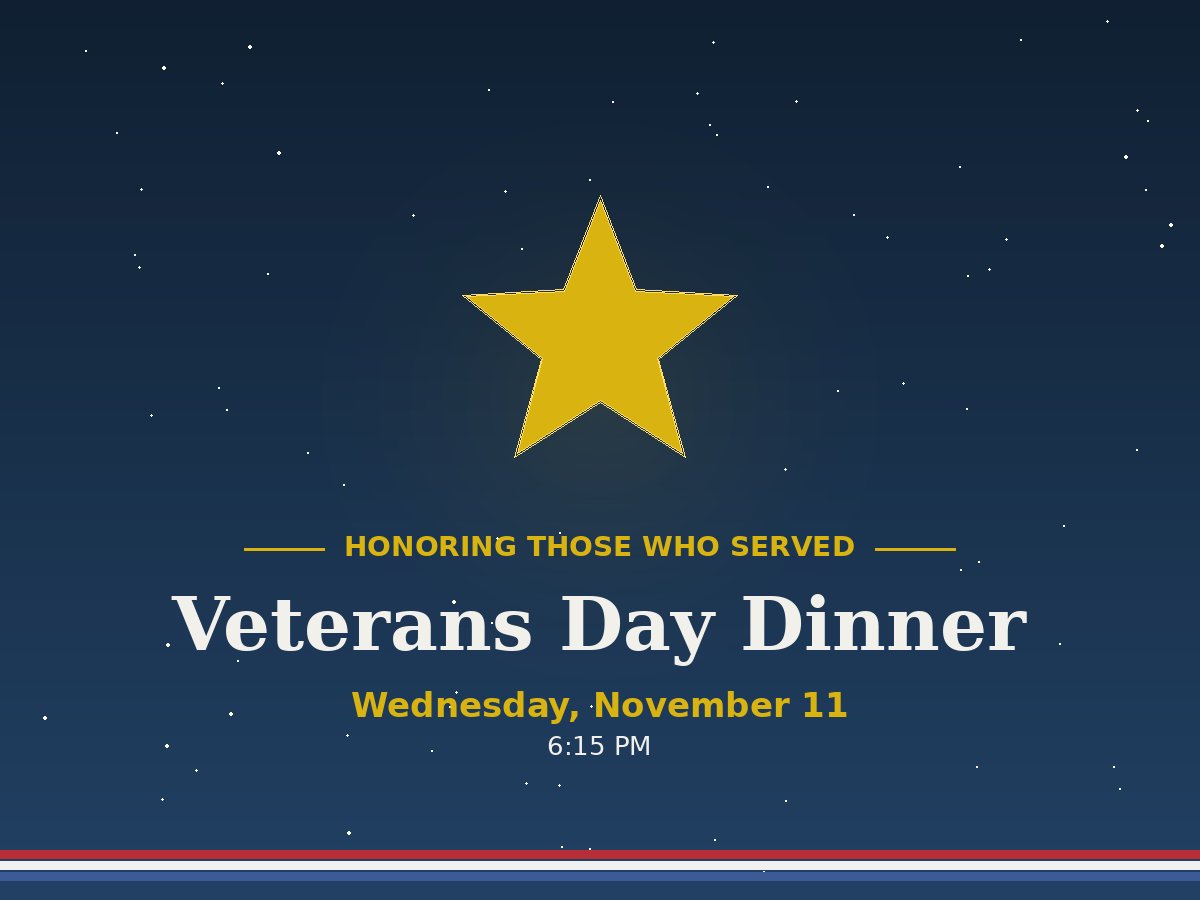 Veterans Day Dinner at Shearer Presbyterian Church